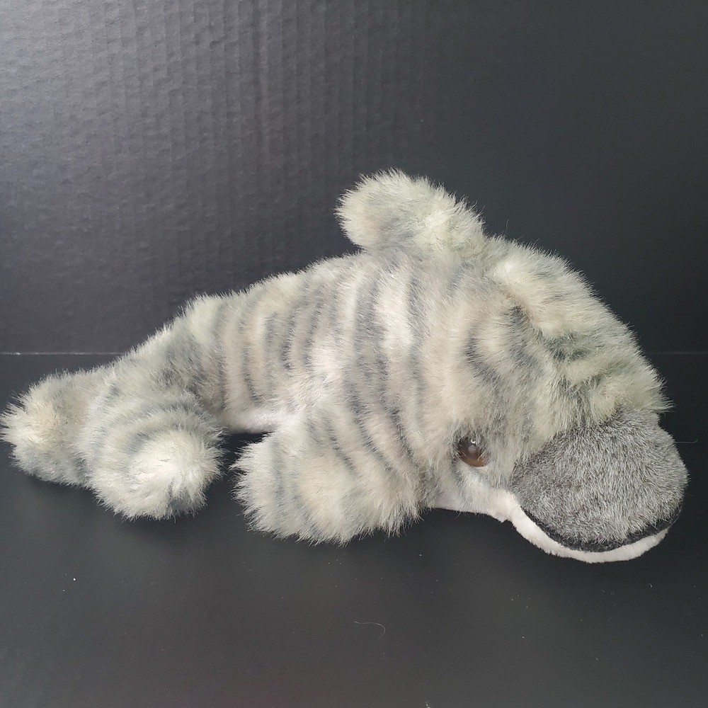 Plush 4 Play Gray Tiger Striped Dolphin Plush 11" Stuffed Animal
